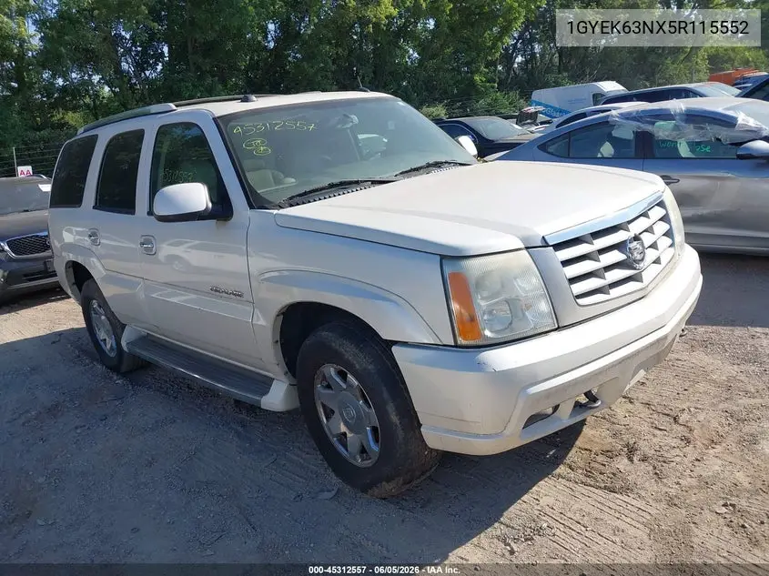 2005 Cadillac Escalade Standard VIN: 1GYEK63NX5R115552 Lot: 45312557