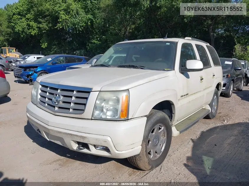 2005 Cadillac Escalade Standard VIN: 1GYEK63NX5R115552 Lot: 45312557