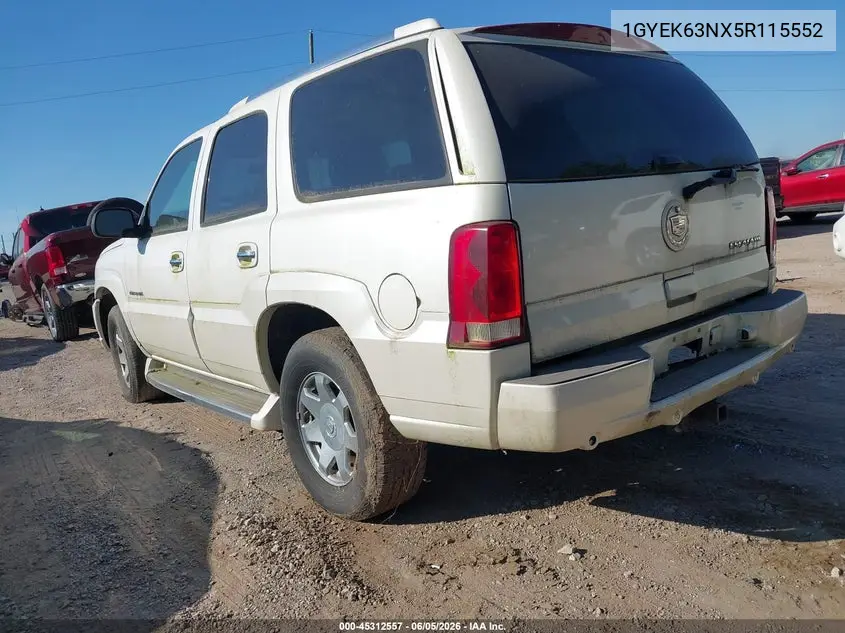 2005 Cadillac Escalade Standard VIN: 1GYEK63NX5R115552 Lot: 45312557