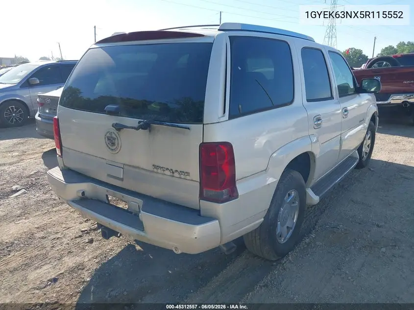 2005 Cadillac Escalade Standard VIN: 1GYEK63NX5R115552 Lot: 45312557
