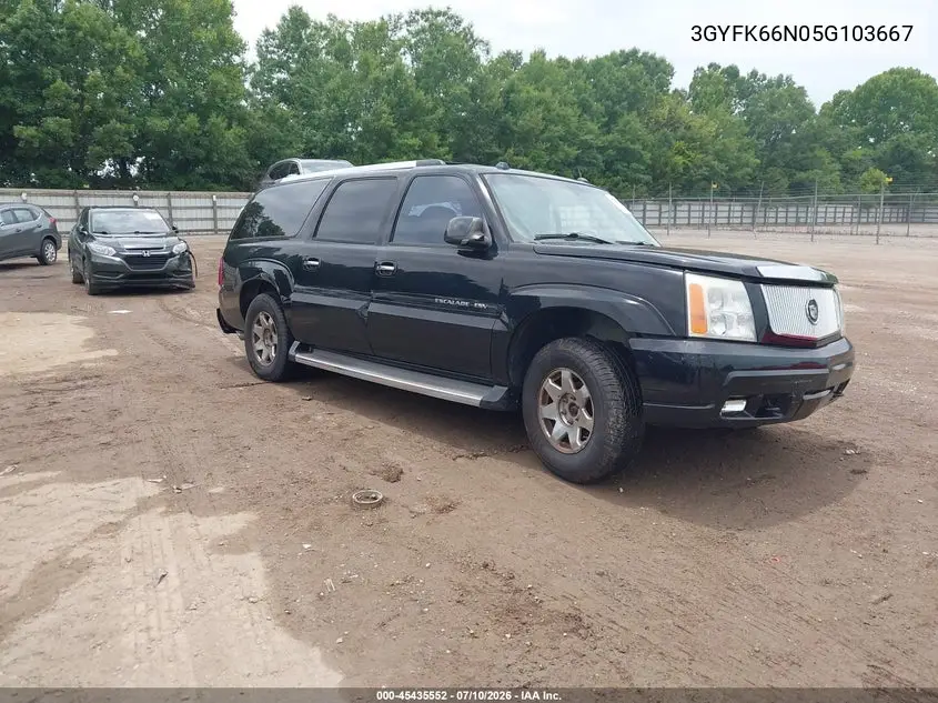 2005 Cadillac Escalade Esv Standard VIN: 3GYFK66N05G103667 Lot: 45435552