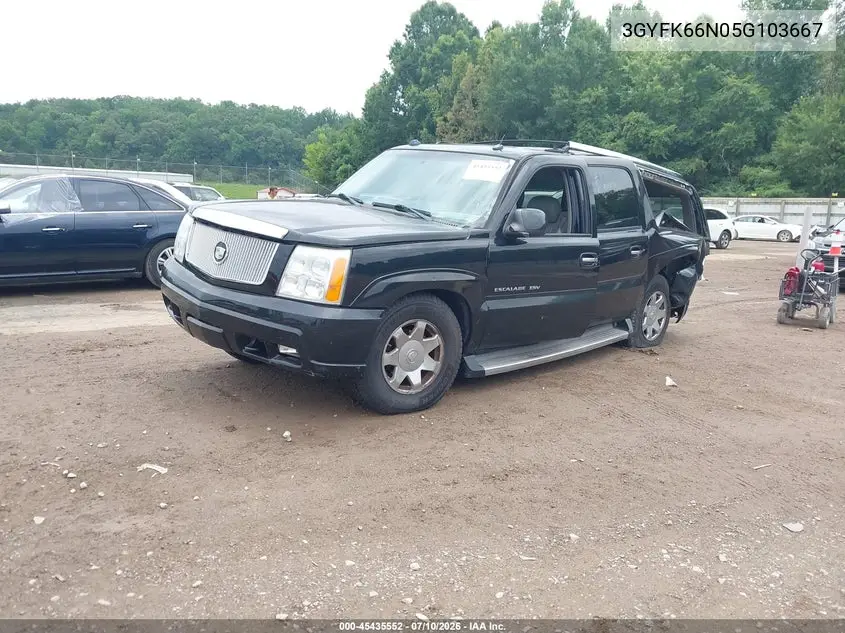 2005 Cadillac Escalade Esv Standard VIN: 3GYFK66N05G103667 Lot: 45435552