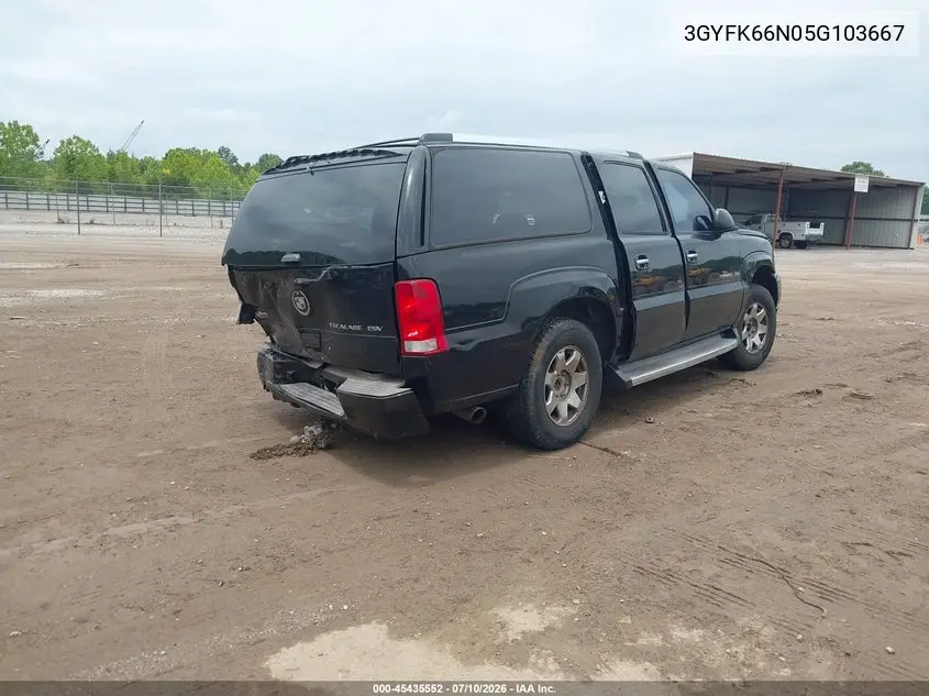 2005 Cadillac Escalade Esv Standard VIN: 3GYFK66N05G103667 Lot: 45435552