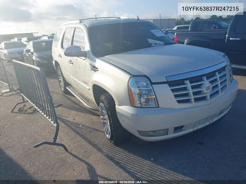 2007 Cadillac Escalade Standard VIN: 1GYFK63837R247215 Lot: 45194935