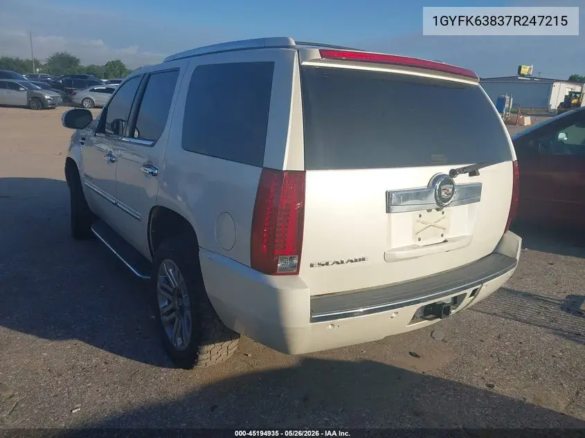 2007 Cadillac Escalade Standard VIN: 1GYFK63837R247215 Lot: 45194935