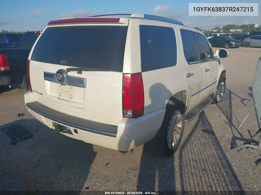 2007 Cadillac Escalade Standard VIN: 1GYFK63837R247215 Lot: 45194935