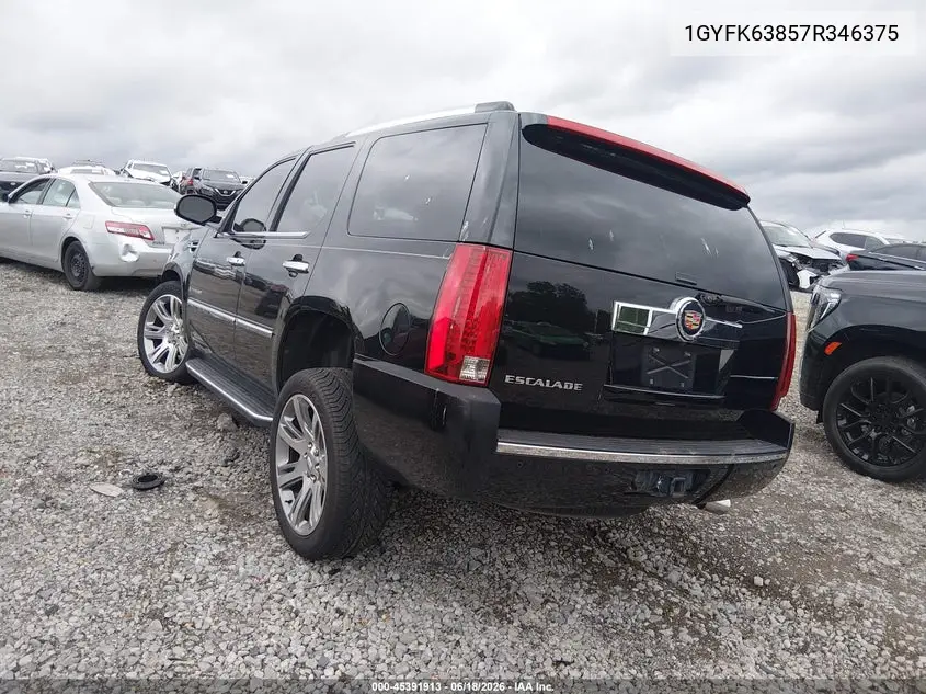 2007 Cadillac Escalade VIN: 1GYFK63857R346375 Lot: 45391913
