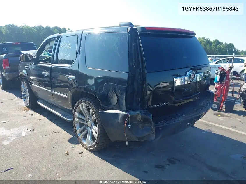 2007 Cadillac Escalade VIN: 1GYFK63867R185843 Lot: 45577513