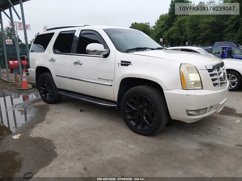 2007 Cadillac Escalade VIN: 1GYFK63817R239047 Lot: 45578249
