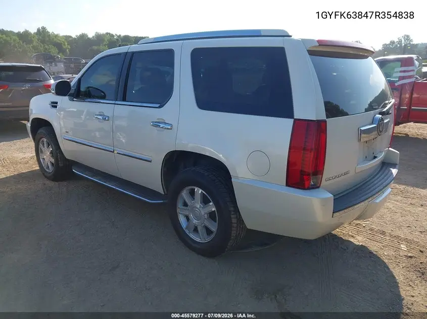 2007 Cadillac Escalade VIN: 1GYFK63847R354838 Lot: 45579277