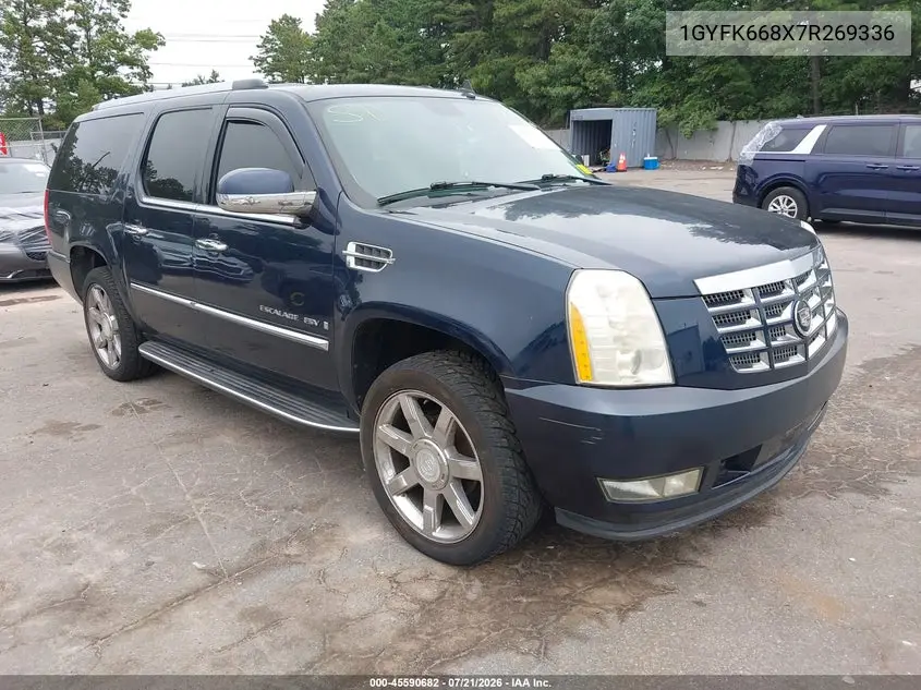 2007 Cadillac Escalade Esv Standard VIN: 1GYFK668X7R269336 Lot: 45590682