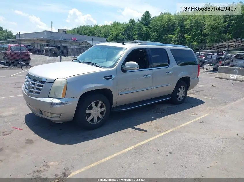 2007 Cadillac Escalade Esv Standard VIN: 1GYFK66887R429407 Lot: 45600032