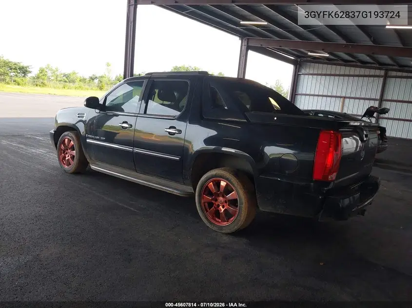 2007 Cadillac Escalade Ext VIN: 3GYFK62837G193724 Lot: 45607814