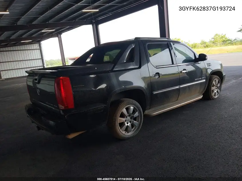 2007 Cadillac Escalade Ext VIN: 3GYFK62837G193724 Lot: 45607814