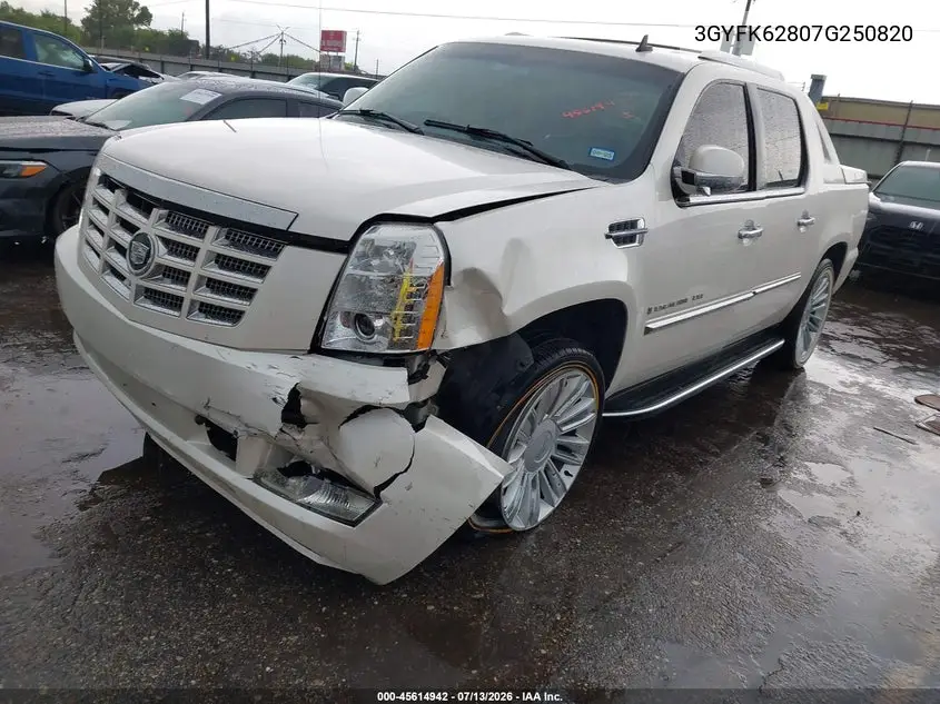 2007 Cadillac Escalade Ext VIN: 3GYFK62807G250820 Lot: 45614942