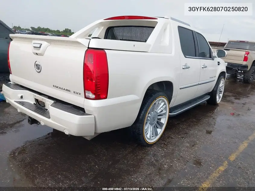 2007 Cadillac Escalade Ext VIN: 3GYFK62807G250820 Lot: 45614942