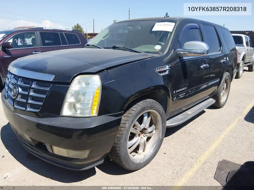 2007 Cadillac Escalade VIN: 1GYFK63857R208318 Lot: 45646060