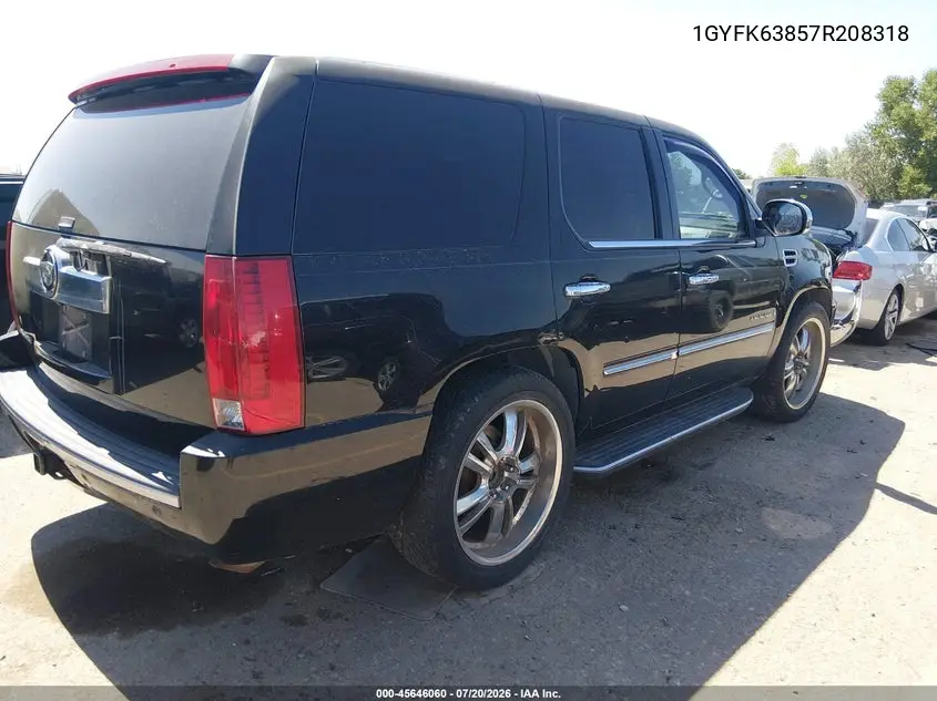2007 Cadillac Escalade VIN: 1GYFK63857R208318 Lot: 45646060