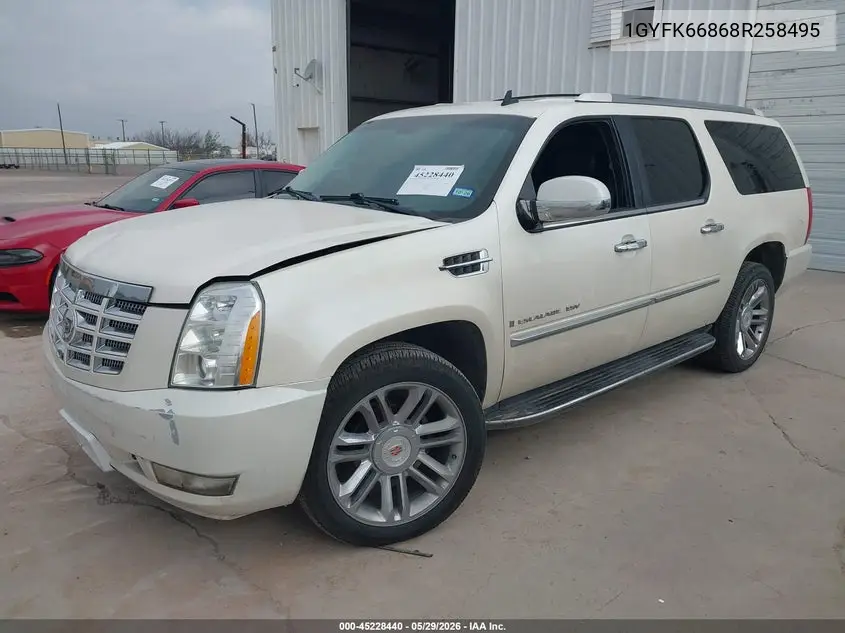 2008 Cadillac Escalade Esv Standard VIN: 1GYFK66868R258495 Lot: 45228440