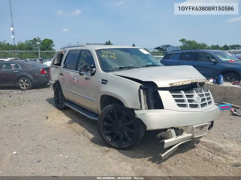 2008 Cadillac Escalade VIN: 1GYFK63808R150586 Lot: 45498894