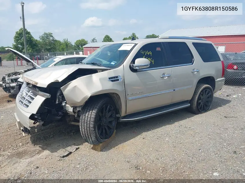 2008 Cadillac Escalade VIN: 1GYFK63808R150586 Lot: 45498894