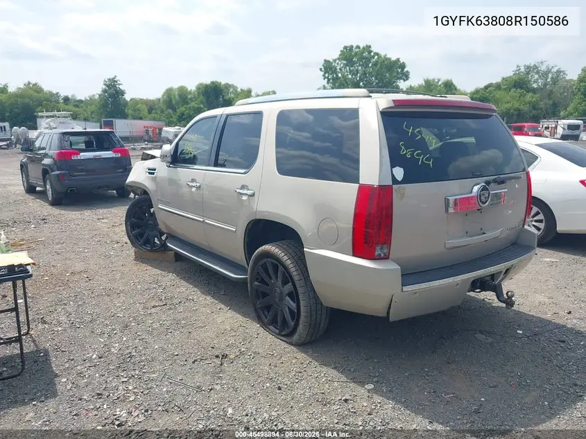 2008 Cadillac Escalade VIN: 1GYFK63808R150586 Lot: 45498894