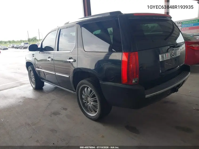 2008 Cadillac Escalade VIN: 1GYEC63848R193935 Lot: 45576594