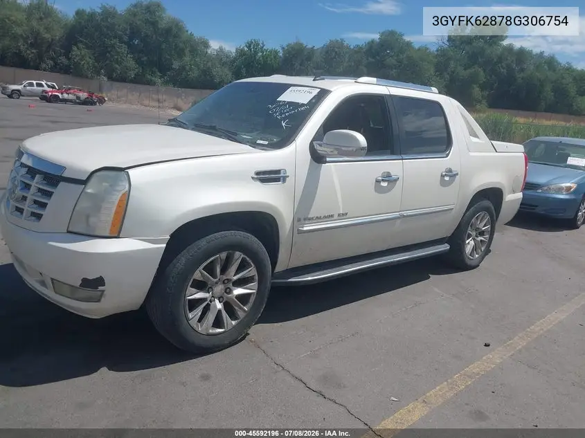 2008 Cadillac Escalade Ext Standard VIN: 3GYFK62878G306754 Lot: 45592196