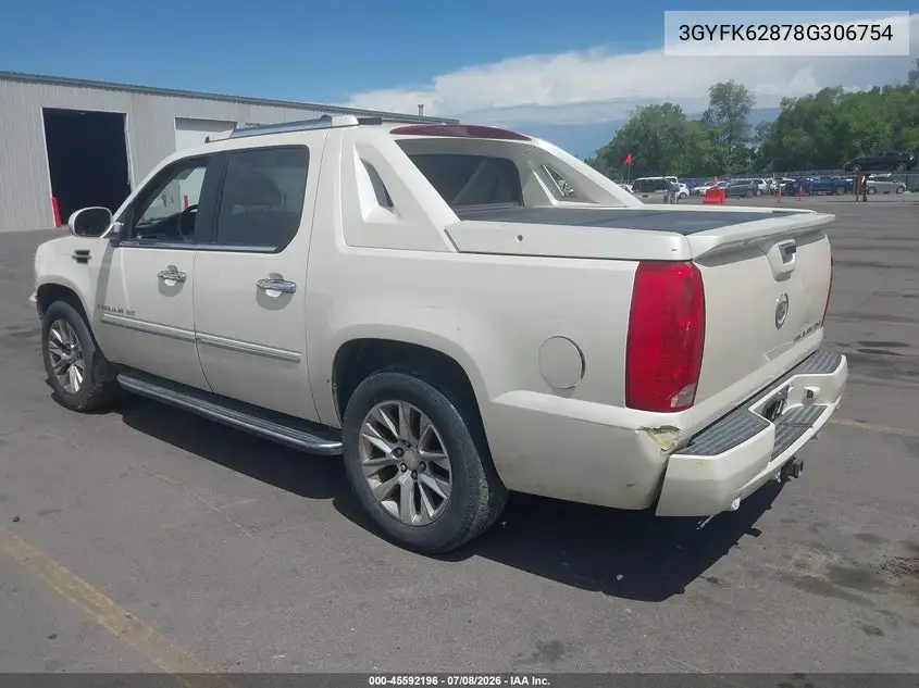 2008 Cadillac Escalade Ext Standard VIN: 3GYFK62878G306754 Lot: 45592196
