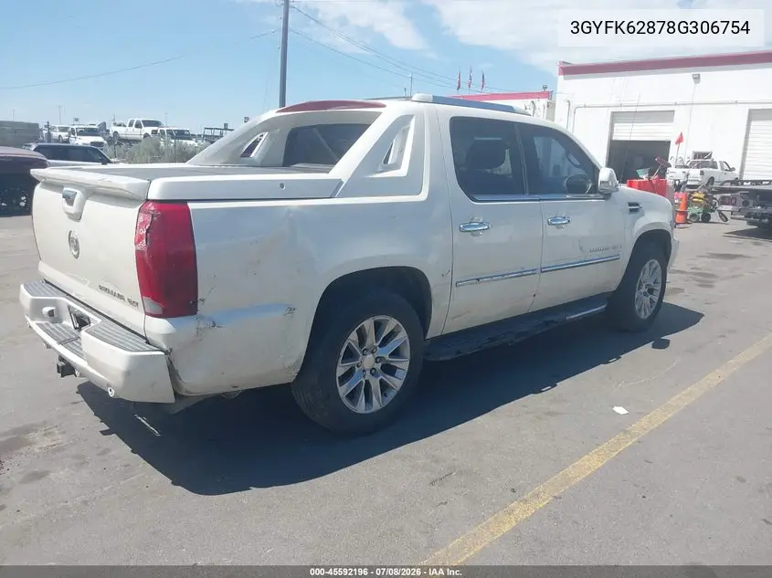 2008 Cadillac Escalade Ext Standard VIN: 3GYFK62878G306754 Lot: 45592196