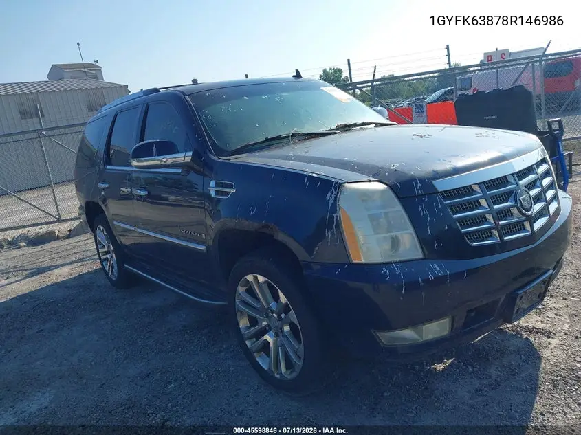 2008 Cadillac Escalade VIN: 1GYFK63878R146986 Lot: 45598846