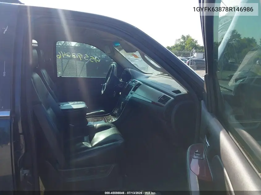 2008 Cadillac Escalade VIN: 1GYFK63878R146986 Lot: 45598846