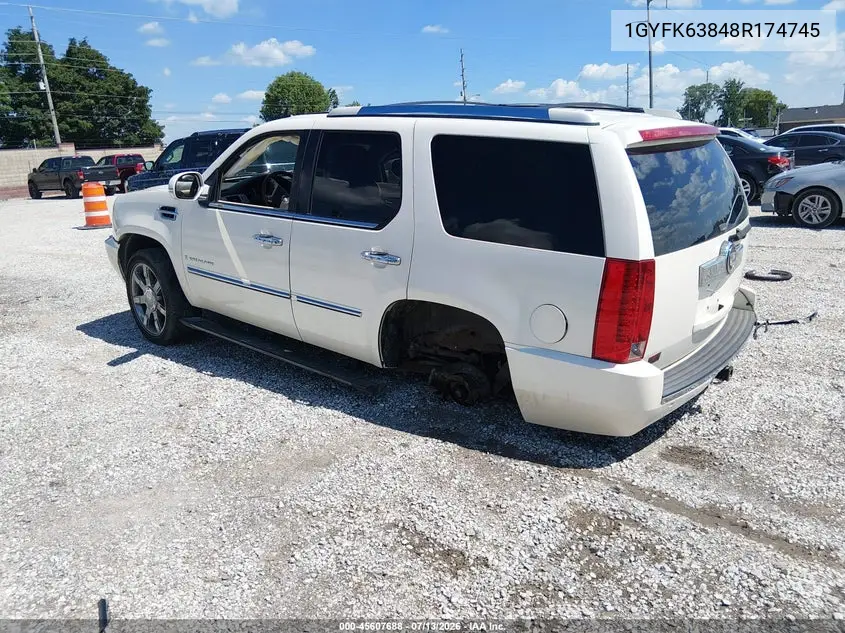 2008 Cadillac Escalade VIN: 1GYFK63848R174745 Lot: 45607688