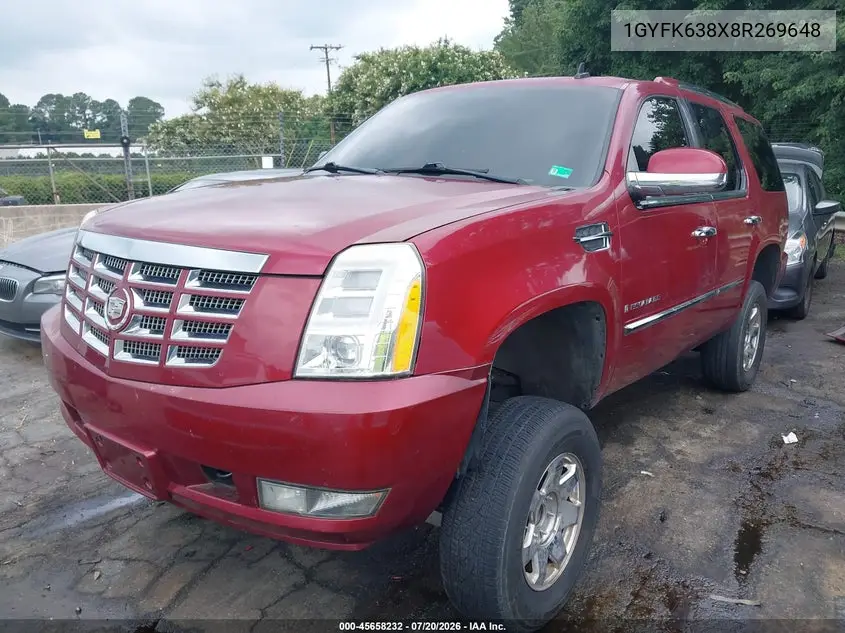 2008 Cadillac Escalade VIN: 1GYFK638X8R269648 Lot: 45658232