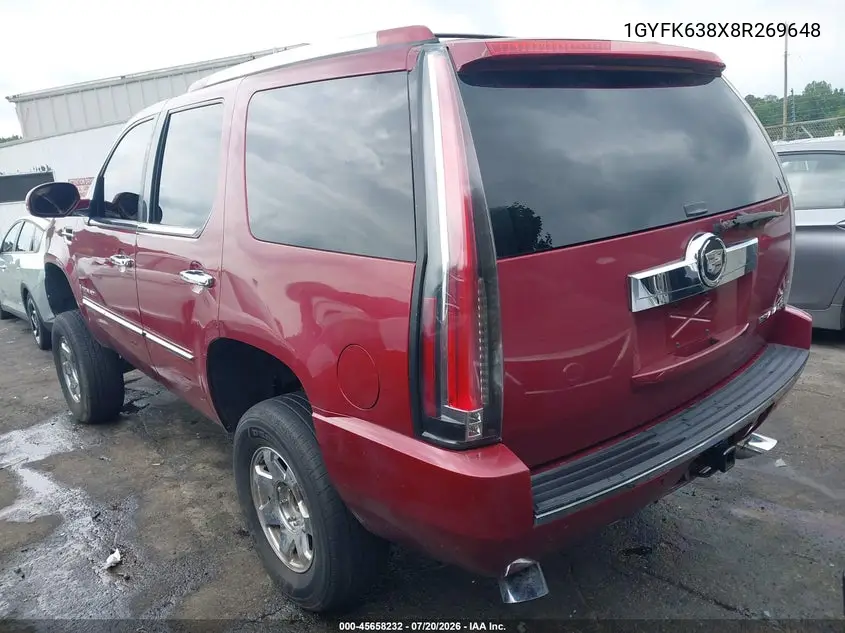 2008 Cadillac Escalade VIN: 1GYFK638X8R269648 Lot: 45658232