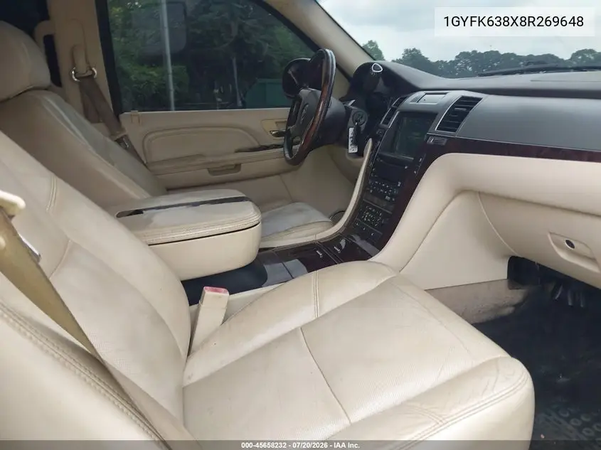 2008 Cadillac Escalade VIN: 1GYFK638X8R269648 Lot: 45658232