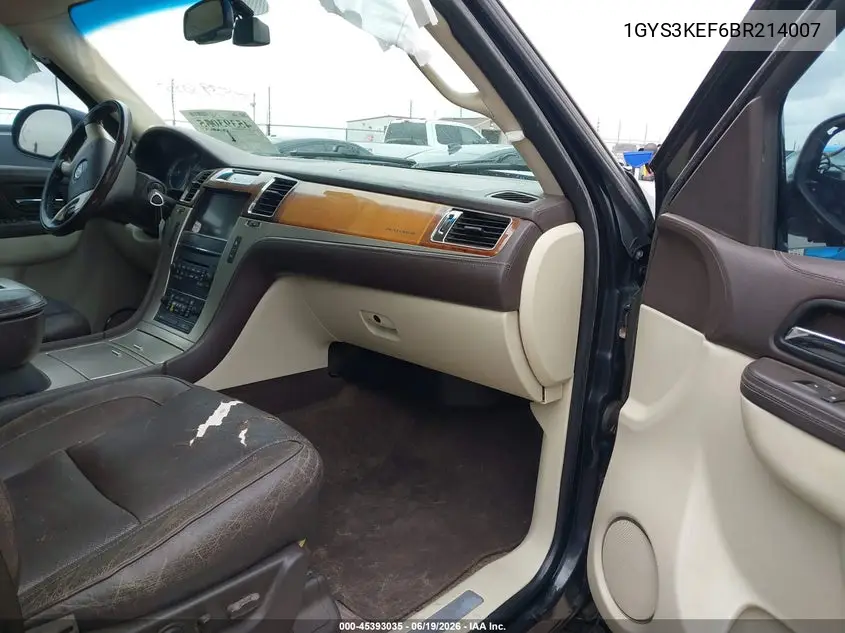 2011 Cadillac Escalade Esv Platinum Edition VIN: 1GYS3KEF6BR214007 Lot: 45393035