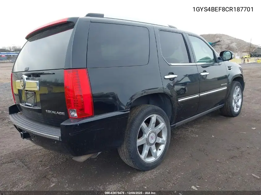 1GYS4BEF8CR187701 2012 Cadillac Escalade Luxury