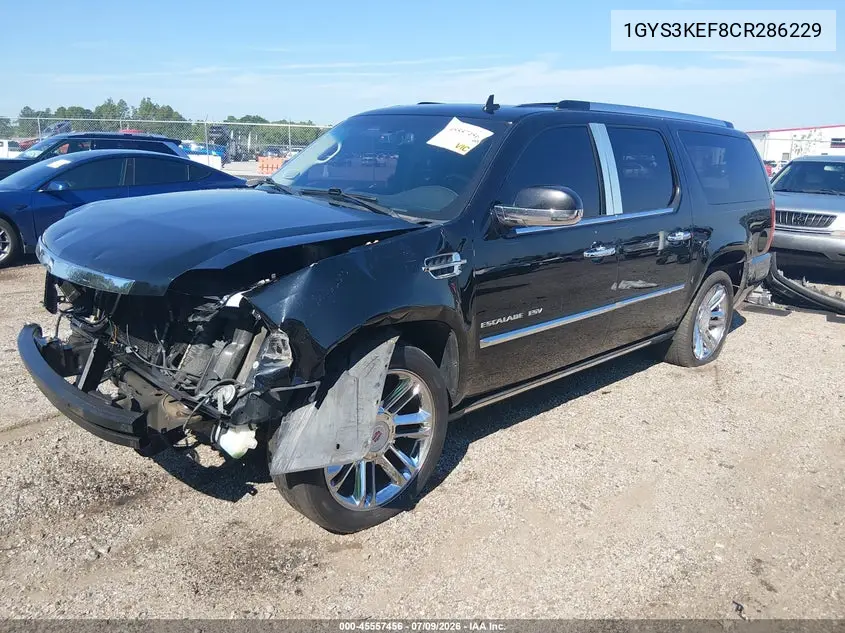 2012 Cadillac Escalade Esv Platinum Edition VIN: 1GYS3KEF8CR286229 Lot: 45557456