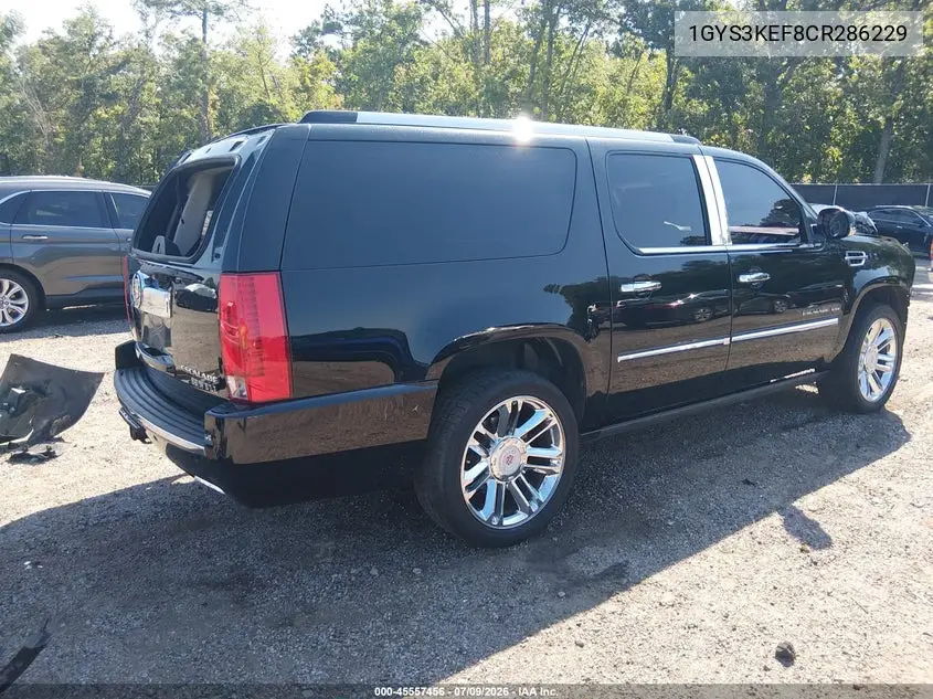 2012 Cadillac Escalade Esv Platinum Edition VIN: 1GYS3KEF8CR286229 Lot: 45557456