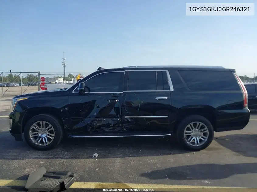 2016 Cadillac Escalade Esv Standard VIN: 1GYS3GKJ0GR246321 Lot: 45634784
