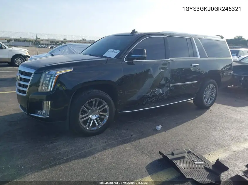 2016 Cadillac Escalade Esv Standard VIN: 1GYS3GKJ0GR246321 Lot: 45634784