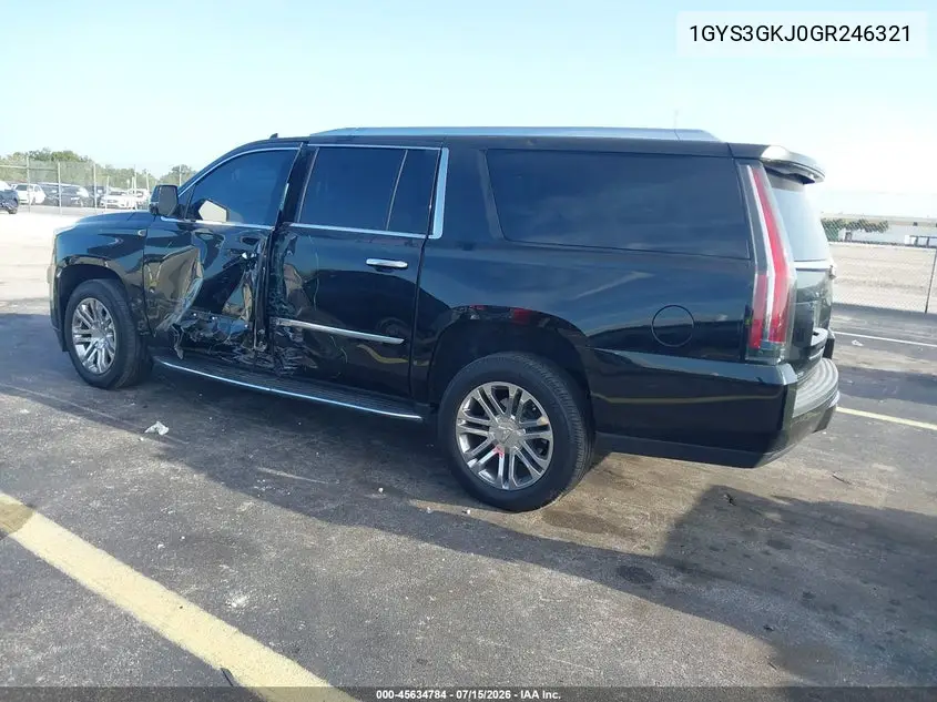 2016 Cadillac Escalade Esv Standard VIN: 1GYS3GKJ0GR246321 Lot: 45634784