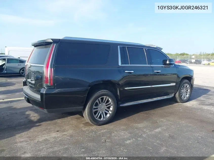 2016 Cadillac Escalade Esv Standard VIN: 1GYS3GKJ0GR246321 Lot: 45634784