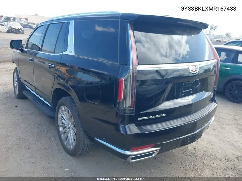 2021 Cadillac Escalade 2Wd Premium Luxury VIN: 1GYS3BKLXMR167433 Lot: 45247674