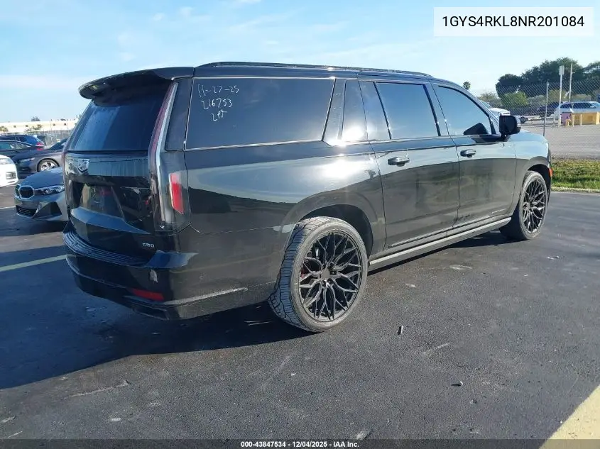 1GYS4RKL8NR201084 2022 Cadillac Escalade Esv 4Wd Sport Platinum