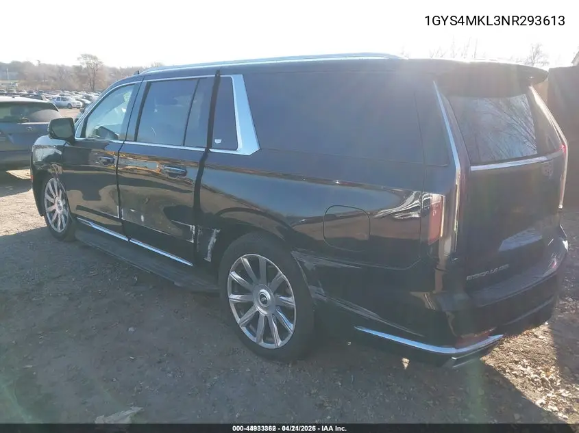 1GYS4MKL3NR293613 2022 Cadillac Escalade Esv 4Wd Premium Luxury Platinum