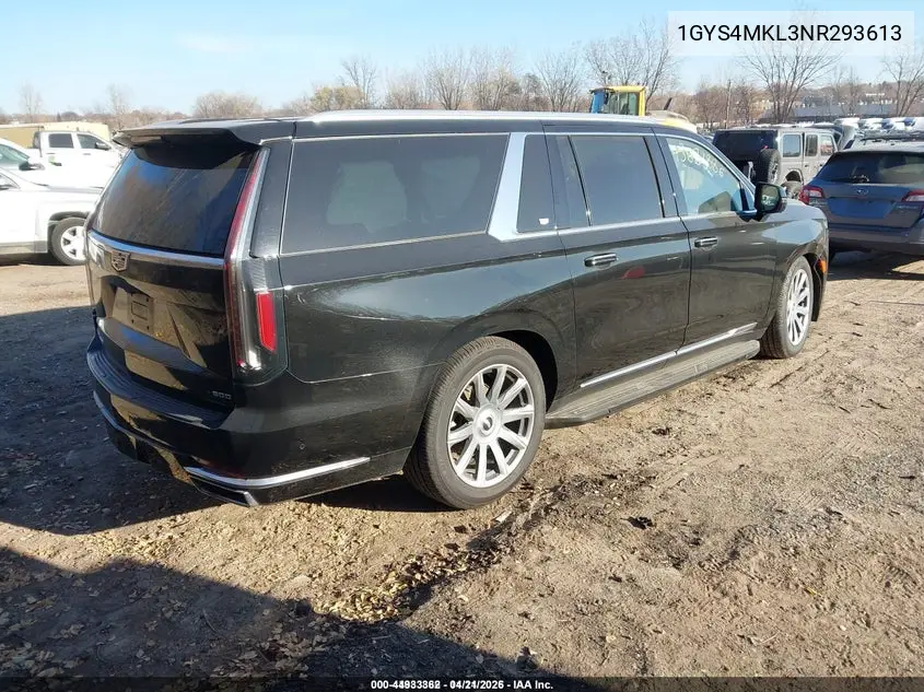 1GYS4MKL3NR293613 2022 Cadillac Escalade Esv 4Wd Premium Luxury Platinum