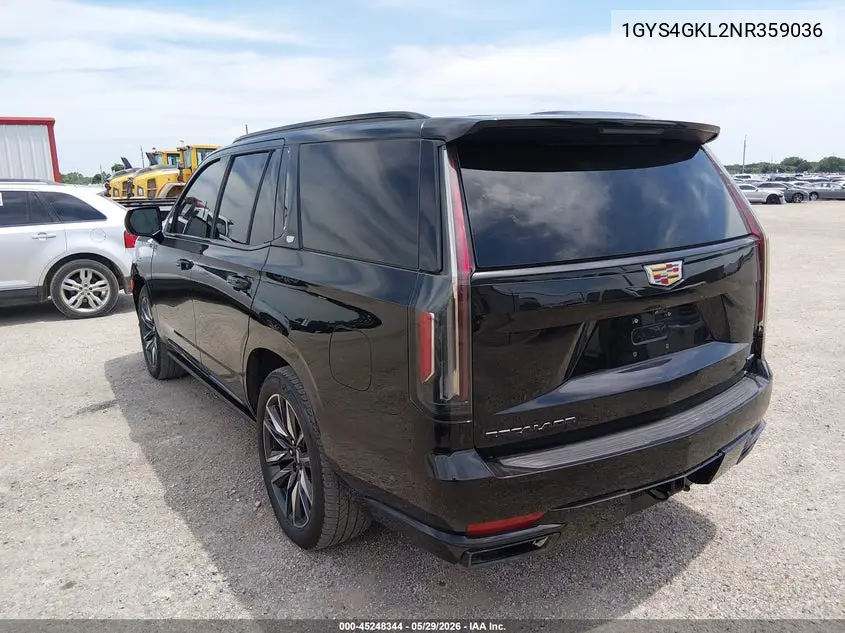 2022 Cadillac Escalade 4Wd Sport Platinum VIN: 1GYS4GKL2NR359036 Lot: 45248344