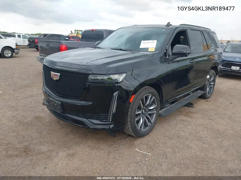 2022 Cadillac Escalade 4Wd Sport Platinum VIN: 1GYS4GKL3NR189477 Lot: 45557572